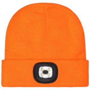 CZAPKA ZIMOWA AKRYLOWA DZIANA LED ORANGE