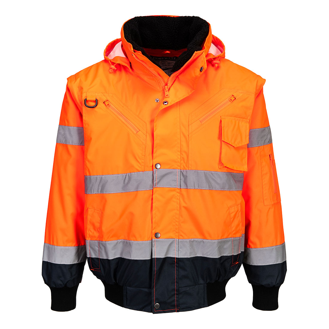 Kontrastowa kurtka ostrzegawcza Bomber 3 w 1