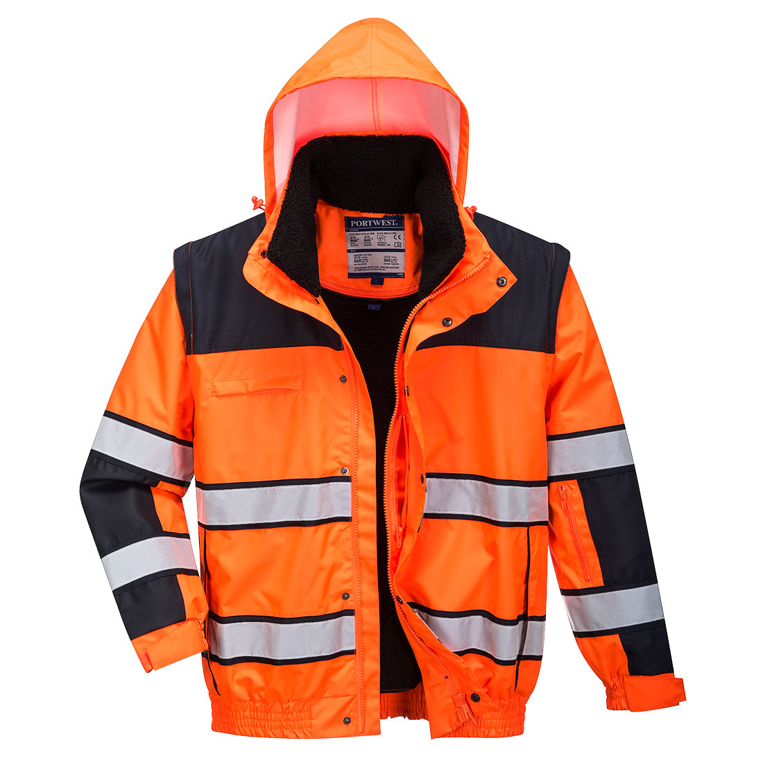 Ostrzegawcza kurtka zimowa Bomber 3 w 1