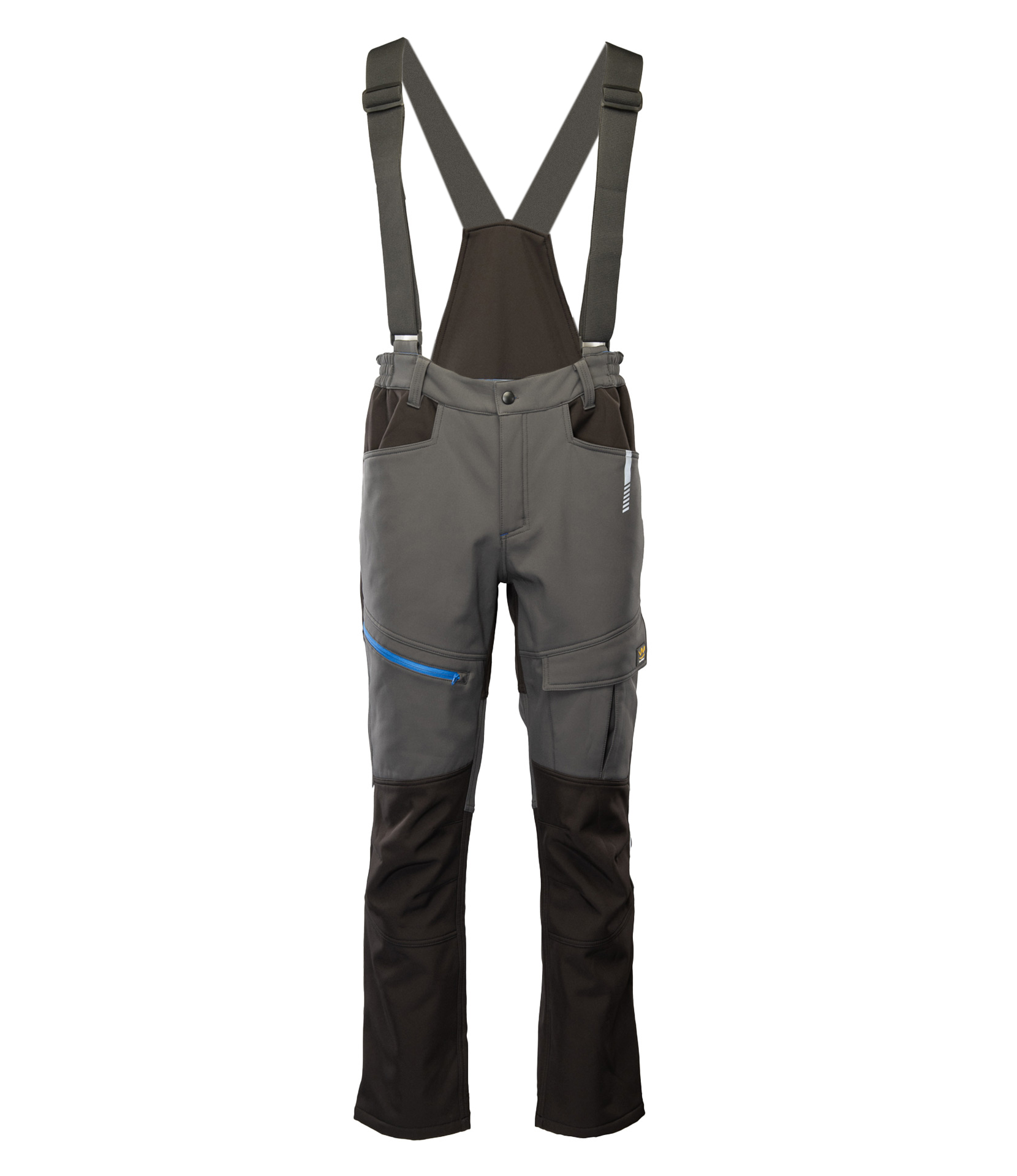 SEVEN KINGS TOPAZ SPODNIE SOFTSHELL OCIEPLANE STAL/CZARNY
